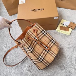 Bolso Burberry Bucket en Cuadros Marrón - Réplica 1:1 de Lujo con Envío Rápido 1157710950 - side view